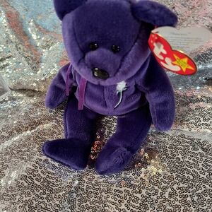 Ty Purple Beanie Baby Bear In Honor Of Princess Diana